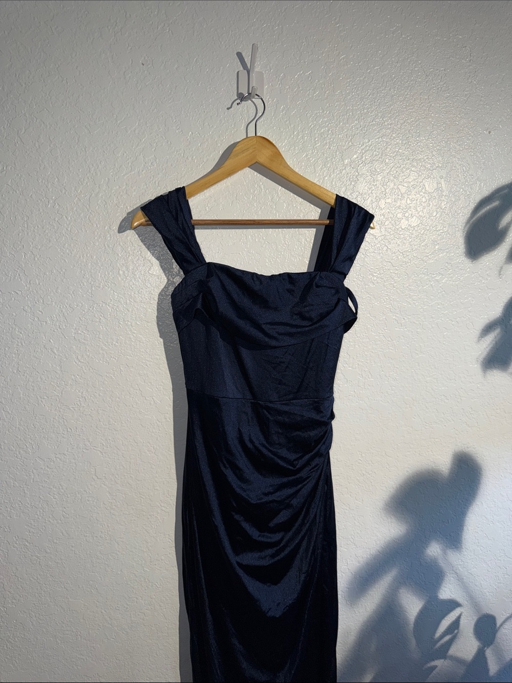 Shapewear Off Shoulder Shine Ruched Sculpting Maxi Dress blue - Picture 6 of 9